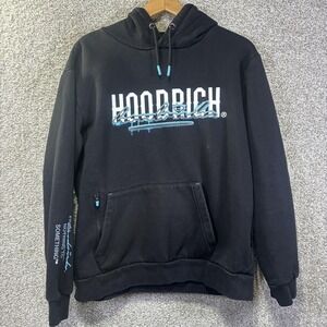 Hoodrich Hoodie Mens XL Black Fleece Pullover Graphic Logo Sweatshirt Streetwear